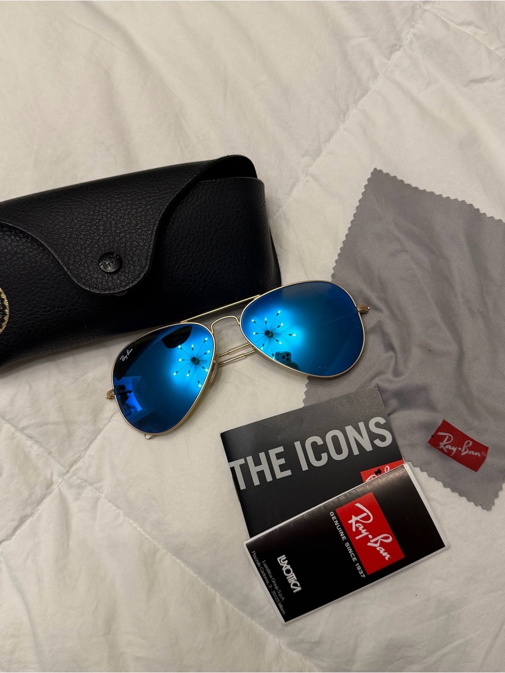 Ray-Ban Gold Frame Green Lens Aviator Sunglasses